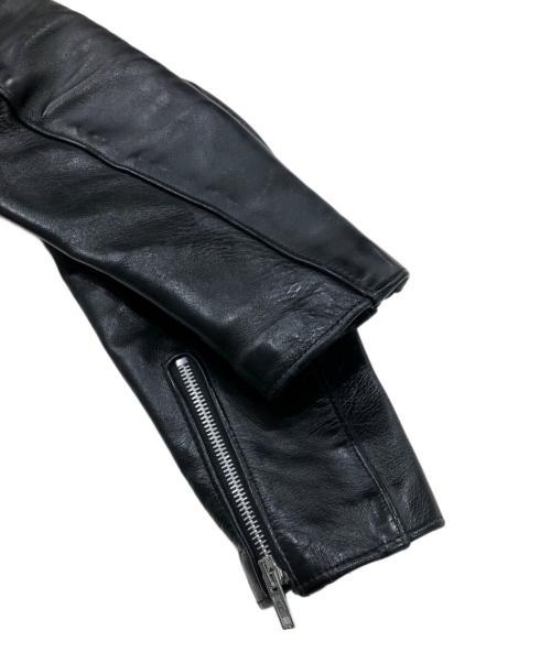 666 LEATHER WEAR（トリプルシックス レザーウェア）666 LEATHER WEAR (666レザーウェア) シングルライダースジャケット ブラック サイズ:34の古着・服飾アイテム