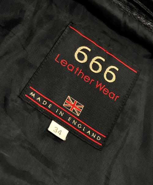 666 LEATHER WEAR（トリプルシックス レザーウェア）666 LEATHER WEAR (666レザーウェア) シングルライダースジャケット ブラック サイズ:34の古着・服飾アイテム