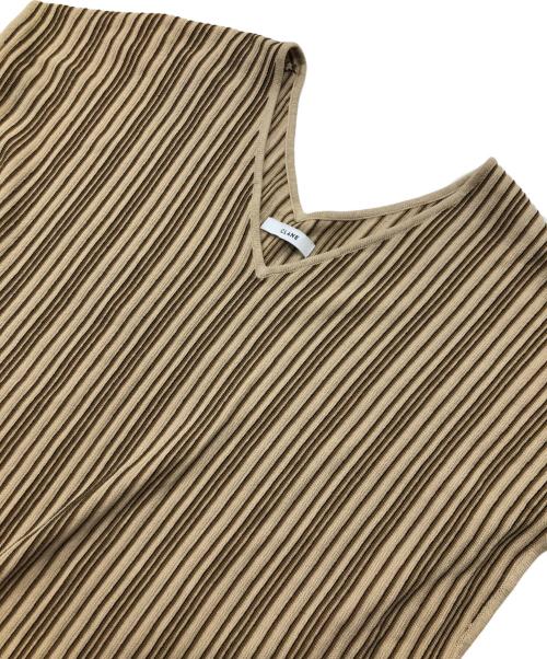 CLANE（クラネ）CLANE (クラネ) ランダムストライプニットワンピース ベージュ サイズ:2の古着・服飾アイテム