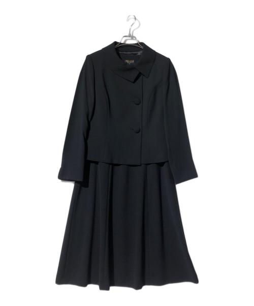 Madame Hiroko（マダム ヒロコ）Madame Hiroko (マダム ヒロコ) N・U・I・T (ニュイ) ブラックフォーマル ウォッシャブル ストレッチアンサンブル ブラック サイズ:11の古着・服飾アイテム