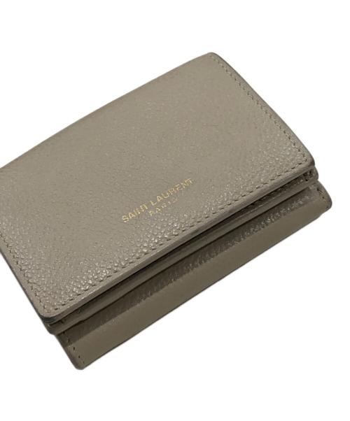 Saint Laurent Paris（サンローランパリ）Saint Laurent Paris (サンローランパリ) コンパクトウォレット ベージュの古着・服飾アイテム
