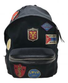 Saint Laurent Paris（サンローランパリ）の古着「ツイル パッチ シティ バックパック」｜ブラック