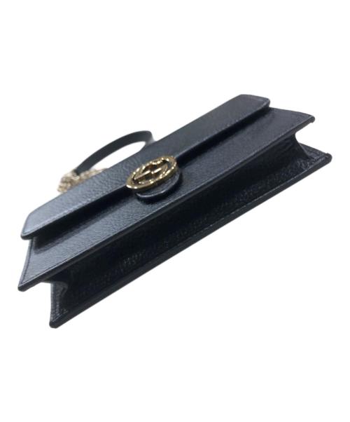 GUCCI（グッチ）GUCCI (グッチ) インターロッキングチェーンショルダーバッグ ブラックの古着・服飾アイテム