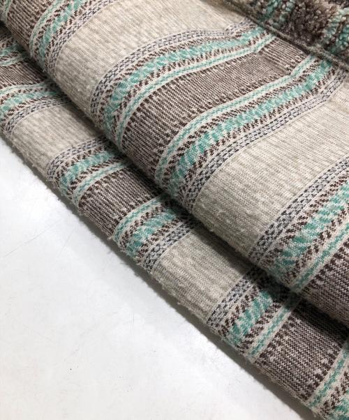 stussy（ステューシー）stussy (ステューシー) Stripe Sherpa Hoodie グリーン×ベージュ サイズ:XLの古着・服飾アイテム