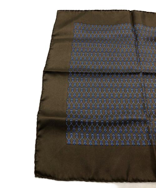 HERMES（エルメス）HERMES (エルメス) スカーフ ブルー×ブラウンの古着・服飾アイテム