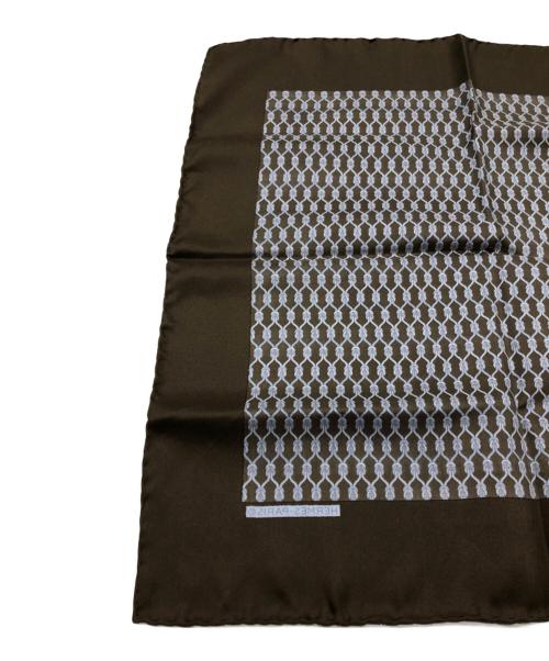 HERMES（エルメス）HERMES (エルメス) スカーフ ブルー×ブラウンの古着・服飾アイテム