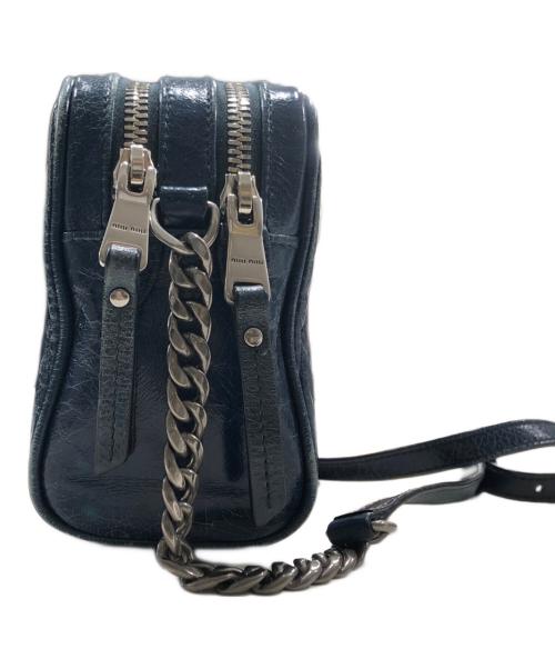 MIU MIU（ミュウミュウ）MIU MIU (ミュウミュウ) MATELASSE'LUX/マテラッセショルダーバッグ ネイビーの古着・服飾アイテム