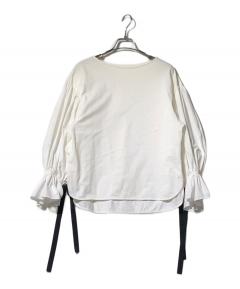中古・古着通販】YOIHI (ヨイヒ) フリルカラーブラウス ブラック YOIHI ヨイヒ フリルカラーブラウス ブラウス ブラック
