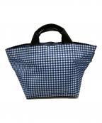 Herve Chapelierエルベシャプリエ）の古着「舟形チェックトートバッグ」｜ブルー