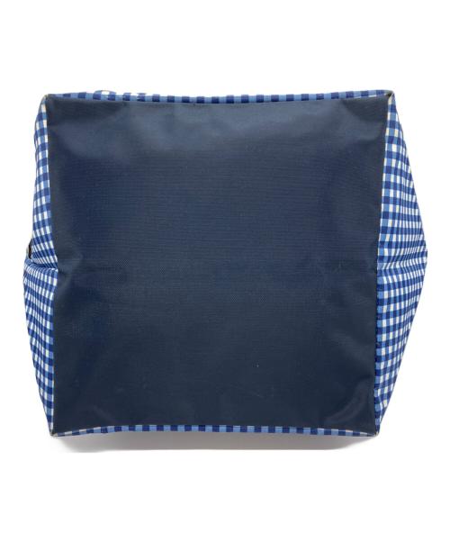 Herve Chapelier（エルベシャプリエ）Herve Chapelier (エルベシャプリエ) 舟形チェックトートバッグ ブルーの古着・服飾アイテム