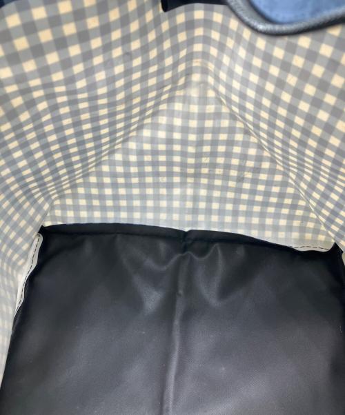 Herve Chapelier（エルベシャプリエ）Herve Chapelier (エルベシャプリエ) 舟形チェックトートバッグ ブルーの古着・服飾アイテム