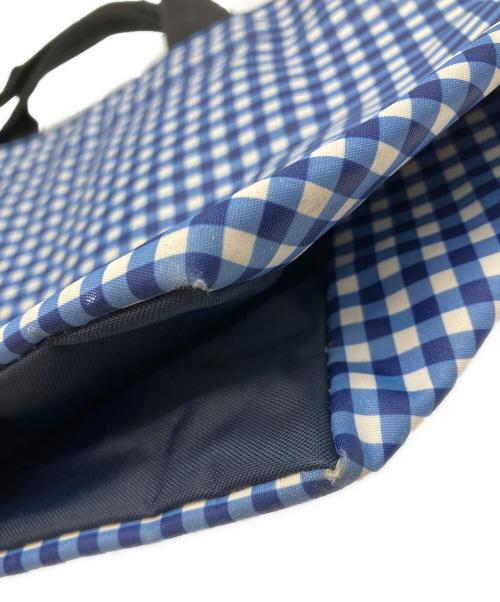 Herve Chapelier（エルベシャプリエ）Herve Chapelier (エルベシャプリエ) 舟形チェックトートバッグ ブルーの古着・服飾アイテム