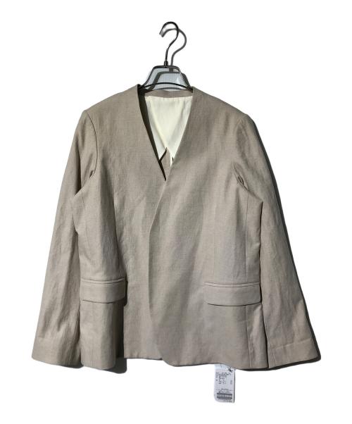 FRAMeWORK（フレームワーク）FRAMeWORK (フレームワーク) 綿麻キャンバスノーカラージャケット アイボリー サイズ:36の古着・服飾アイテム