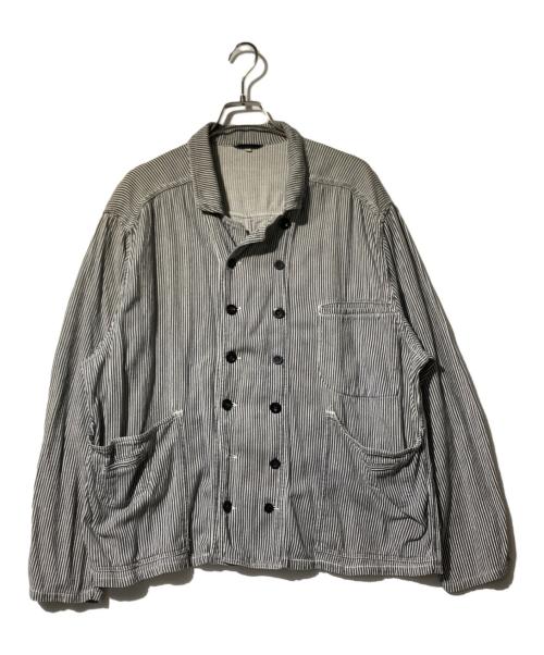 MARITHE+FRANCOIS GIRBAUD（マリテフランソワジルボー）MARITHE+FRANCOIS GIRBAUD (マリテフランソワジルボー) ヴィンテージダブルジャケット インディゴ×アイボリー サイズ:48の古着・服飾アイテム