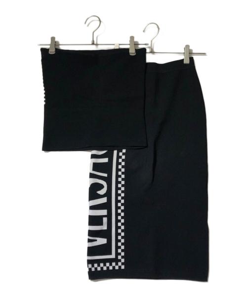 VERSACE（ヴェルサーチェ）VERSACE (ヴェルサーチ) ロゴニットセットアップ ブラック サイズ:36の古着・服飾アイテム