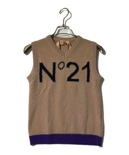 N°21（ヌメロヴェントゥーノ）N°21 (ヌメロヴェントゥーロ) ニットベスト ピンク サイズ:36の古着・服飾アイテム