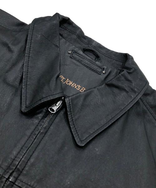 ST JOHN'S BAY（セントジョンズベイ）ST JOHN'S BAY (セントジョンズベイ) レザージャケット ブラック サイズ:XLの古着・服飾アイテム