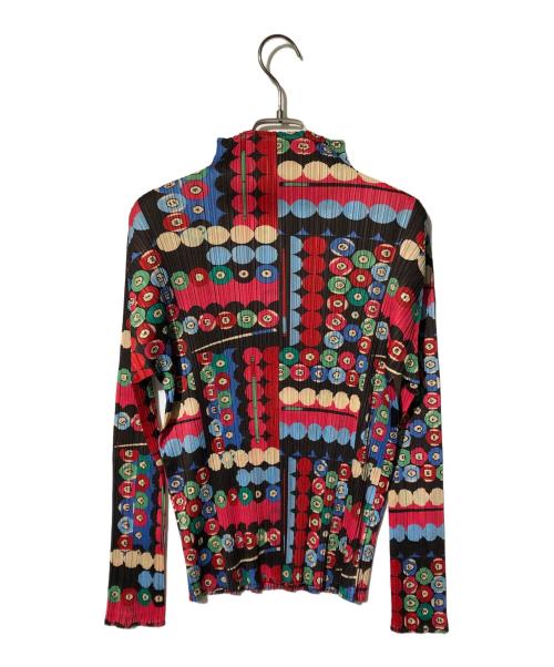 PLEATS PLEASE（プリーツプリーズ）PLEATS PLEASE (プリーツプリーズ) ビリヤード柄プリーツカットソー ピンク サイズ:4の古着・服飾アイテム