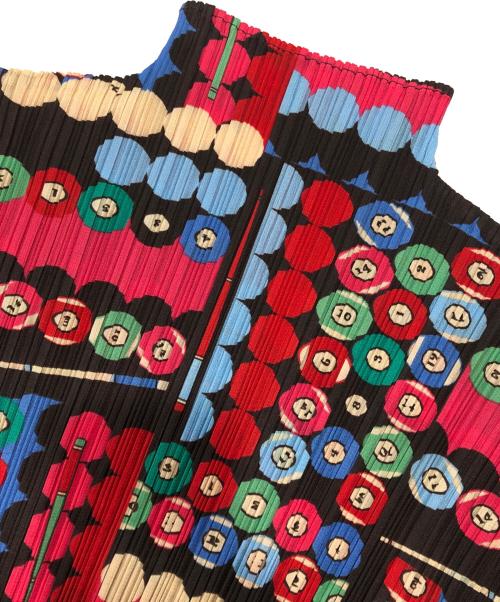 PLEATS PLEASE（プリーツプリーズ）PLEATS PLEASE (プリーツプリーズ) ビリヤード柄プリーツカットソー ピンク サイズ:4の古着・服飾アイテム