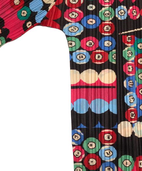 PLEATS PLEASE（プリーツプリーズ）PLEATS PLEASE (プリーツプリーズ) ビリヤード柄プリーツカットソー ピンク サイズ:4の古着・服飾アイテム