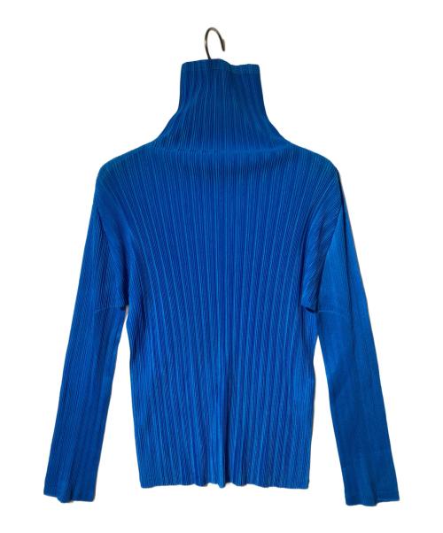 PLEATS PLEASE（プリーツプリーズ）PLEATS PLEASE (プリーツプリーズ) ハイネックプリーツカットソー ブルー サイズ:3の古着・服飾アイテム