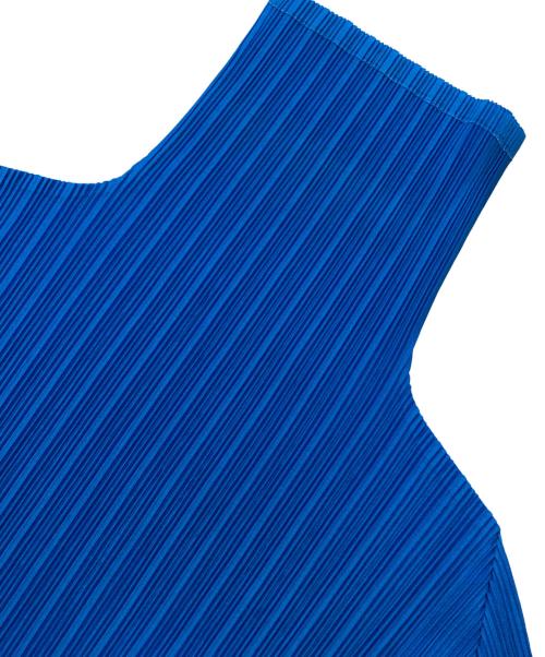 PLEATS PLEASE（プリーツプリーズ）PLEATS PLEASE (プリーツプリーズ) ハイネックプリーツカットソー ブルー サイズ:3の古着・服飾アイテム