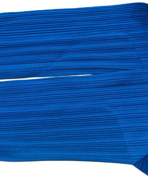 PLEATS PLEASE（プリーツプリーズ）PLEATS PLEASE (プリーツプリーズ) ハイネックプリーツカットソー ブルー サイズ:3の古着・服飾アイテム