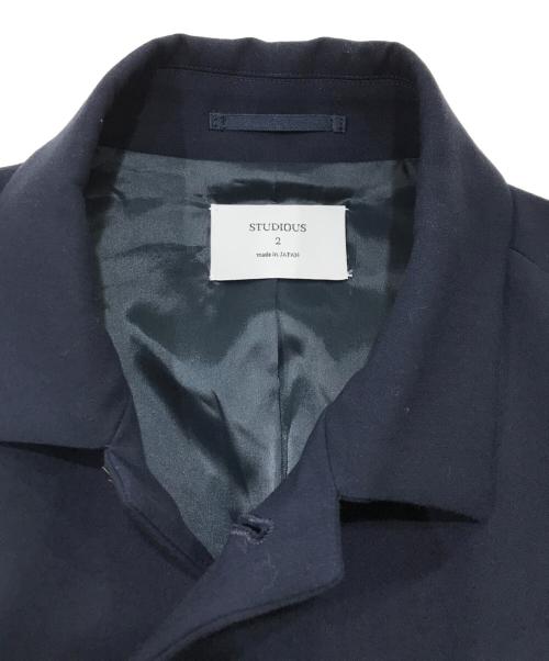 STUDIOUS（ステュディオス）STUDIOUS (ステュディオス) ステンカラーコート ネイビー サイズ:2の古着・服飾アイテム