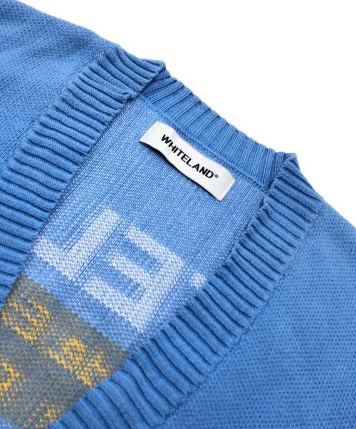 whiteland Blackburn（ホワイトランドブラックバーン）whiteland Blackburn (ホワイトランドブラックバーン) ニットカーディガン ブルー サイズ:Fの古着・服飾アイテム