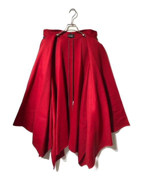 mikako nakamura（ミカコ ナカムラ）mikako nakamura (ミカコ ナカムラ) カシミヤ マント コート/JEAN レッド サイズ:Fの古着・服飾アイテム