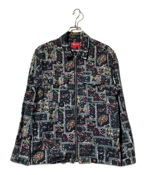 SUPREME（シュプリーム）SUPREME (シュプリーム) ペイズリー柄ジップシャツ グリーン サイズ:Sの古着・服飾アイテム
