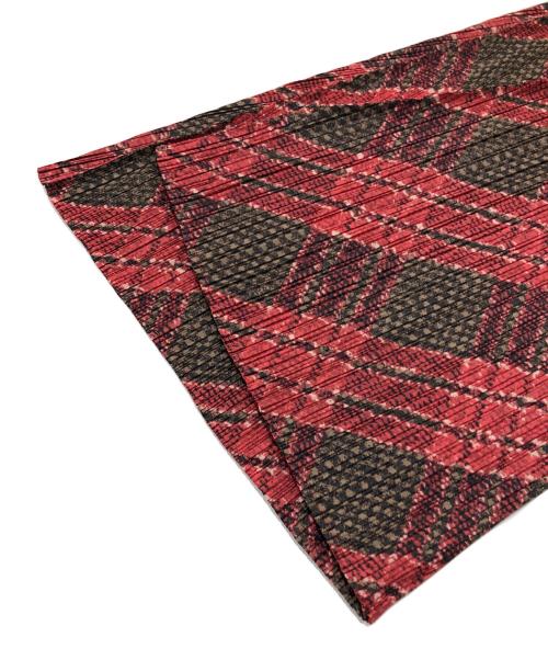 PLEATS PLEASE（プリーツプリーズ）PLEATS PLEASE (プリーツプリーズ) 総柄プリーツロングスカート レッド サイズ:1の古着・服飾アイテム