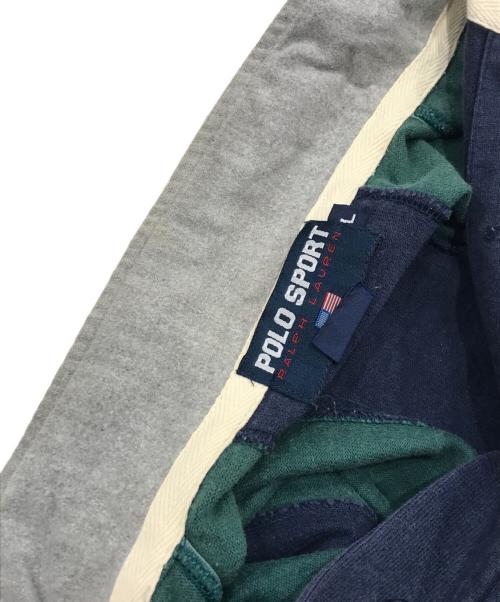 POLO SPORT（ポロスポーツ）POLO SPORT (ポロスポーツ) ラガーシャツ グリーン×ネイビー サイズ:Lの古着・服飾アイテム