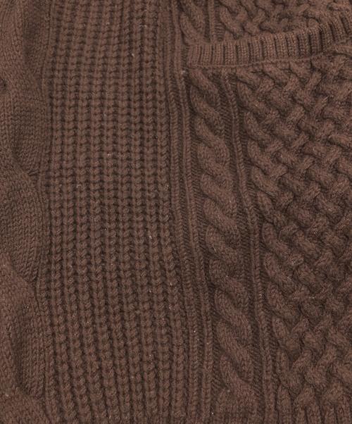 BATONER（バトナ―）BATONER (バトナ―) アシンメトリーカーディガン ブラウン サイズ:1の古着・服飾アイテム