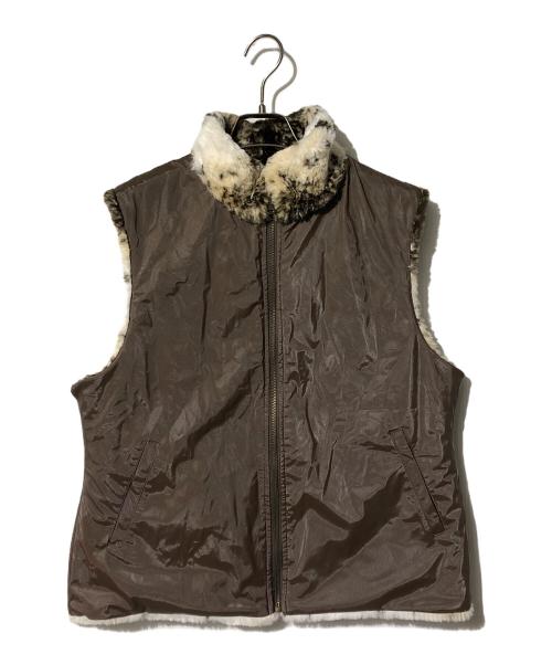 FUDA（フーダ）FUDA (フーダ) リバーシブルベスト ホワイト×ブラウン サイズ:Mの古着・服飾アイテム