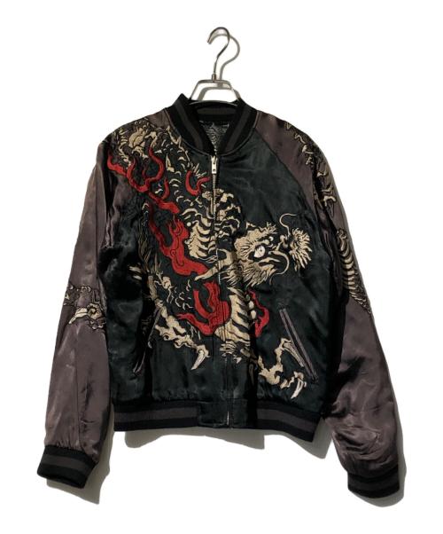 JAPANESE CLASIC SCRIPT（ジャパニーズクラシックスクリプト）JAPANESE CLASIC SCRIPT (ジャパニーズクラシックスクリプト) リバーシブルスカジャン ブラック サイズ:Ｓの古着・服飾アイテム