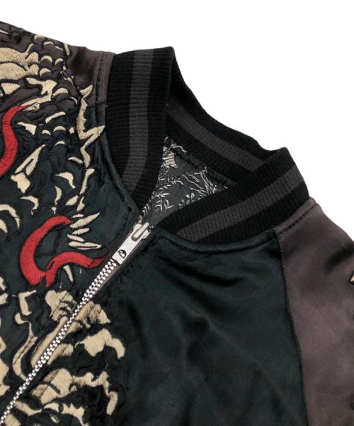 JAPANESE CLASIC SCRIPT（ジャパニーズクラシックスクリプト）JAPANESE CLASIC SCRIPT (ジャパニーズクラシックスクリプト) リバーシブルスカジャン ブラック サイズ:Ｓの古着・服飾アイテム