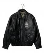 Suntory original designサントリーオリジナルデザイン）の古着「レザージャケット」｜ブラック