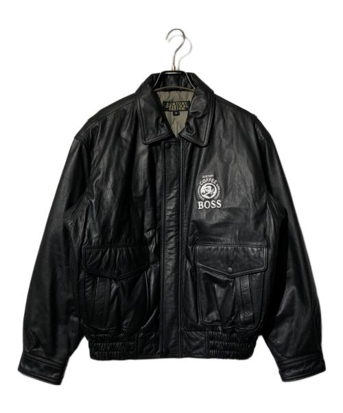 Suntory original design（サントリーオリジナルデザイン）Suntory original design (サントリーオリジナルデザイン) レザージャケット ブラック サイズ:Mの古着・服飾アイテム