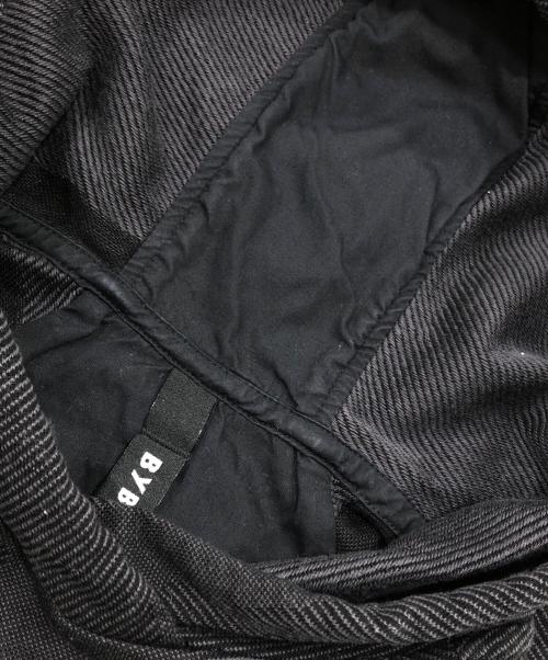 BYBORRE（バイボレ）BYBORRE (バイボレ) ジャガードニットフーディ パーカー ブラック サイズ:Lの古着・服飾アイテム