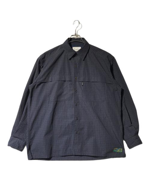 FOX FIRE（フォックスファイヤー）FOX FIRE (フォックスファイヤー) FREAK'S STORE (フリークストア) 別注 フィッシングポケット ロングスリーブ チェックシャツ ネイビー サイズ:Mの古着・服飾アイテム