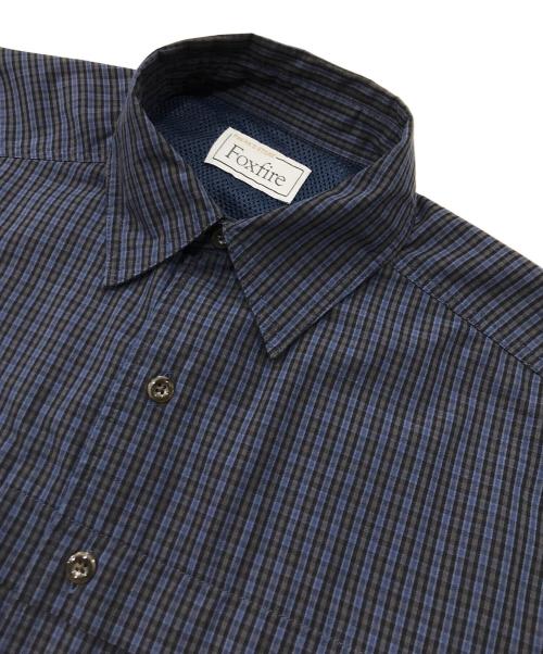 FOX FIRE（フォックスファイヤー）FOX FIRE (フォックスファイヤー) FREAK'S STORE (フリークストア) 別注 フィッシングポケット ロングスリーブ チェックシャツ ネイビー サイズ:Mの古着・服飾アイテム