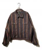 JOURNAL STANDARD TRISECTジャーナルスタンダード トライセクト）の古着「STRIPE ブルゾン（ストライプ　ブルゾン）」｜グリーン