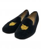 Tricker'sトリッカーズ）の古着「キツネ刺繍スリッポン」｜ブラック