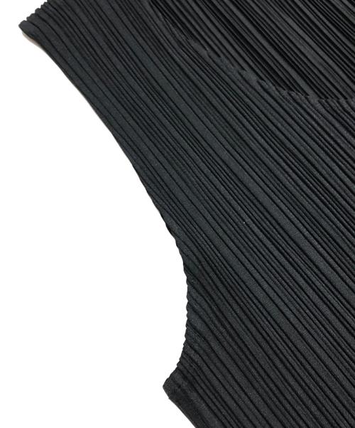 PLEATS PLEASE（プリーツプリーズ）PLEATS PLEASE (プリーツプリーズ) ノースリーブ スリット ロングワンピース ブラック サイズ:3の古着・服飾アイテム