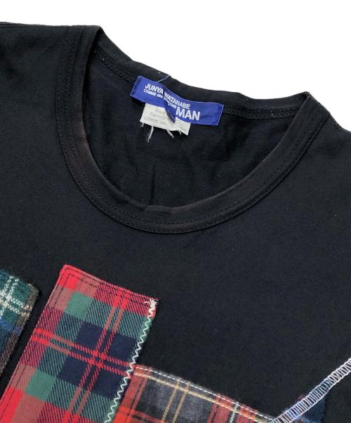 COMME des GARCONS JUNYA WATANABE MAN（コム デ ギャルソン ジュンヤ ワタナベ マン）COMME des GARCONS JUNYA WATANABE MAN (コム デ ギャルソン ジュンヤ ワタナベ マン) パッチワーク スタッズ Tシャツ ブラック サイズ:Lの古着・服飾アイテム