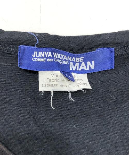 COMME des GARCONS JUNYA WATANABE MAN（コム デ ギャルソン ジュンヤ ワタナベ マン）COMME des GARCONS JUNYA WATANABE MAN (コム デ ギャルソン ジュンヤ ワタナベ マン) パッチワーク スタッズ Tシャツ ブラック サイズ:Lの古着・服飾アイテム