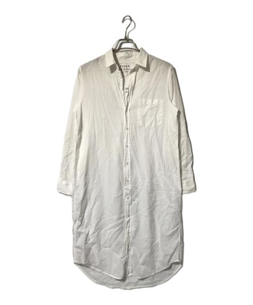 Frank&Eileen（フランクアンドアイリーン）Frank&Eileen (フランクアンドアイリーン) ローリー オーガニックコットン ロングシャツ ワンピース ホワイト サイズ:Sの古着・服飾アイテム