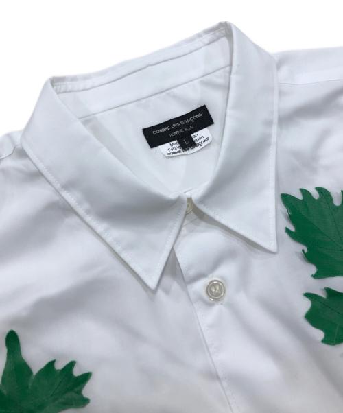 COMME des GARCONS HOMME PLUS（コムデギャルソンオムプリュス）COMME des GARCONS HOMME PLUS (コムデギャルソンオムプリュス) リーフシャツ グリーン×ホワイト サイズ:Ｌの古着・服飾アイテム