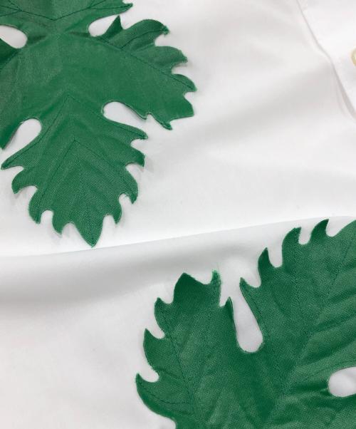 COMME des GARCONS HOMME PLUS（コムデギャルソンオムプリュス）COMME des GARCONS HOMME PLUS (コムデギャルソンオムプリュス) リーフシャツ グリーン×ホワイト サイズ:Ｌの古着・服飾アイテム